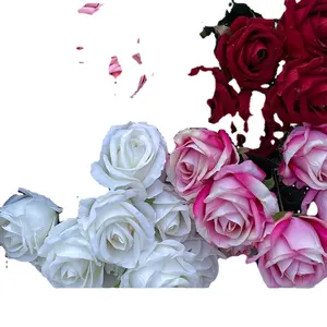 Lfh 9 đầu nhung hoa hồng bọc tay sảnh khách sạn chụp ảnh làm đẹp hoa lụa nhà phong cảnh mềm đặt hoa