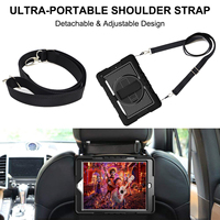 Étui robuste à rotation 360° avec sangle de main et bandoulière pour tablette iPad 10.2 7ème, 8ème et 9ème génération