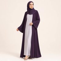 Abaya à manches larges pour femmes, couleur prune, vêtements islamiques modestes