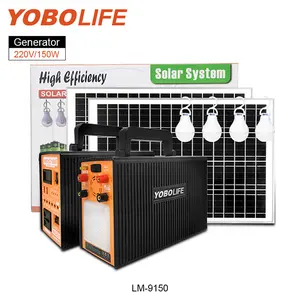 Yobolife 150W มินิระบบพลังงานแสงอาทิตย์กลางแจ้งฉุกเฉินชุดไฟพลังงานแสงอาทิตย์ 220V AC โหลดมินิเครื่องกําเนิดไฟฟ้าพลังงานแสงอาทิตย์สําหรับชาร์จมือถือ