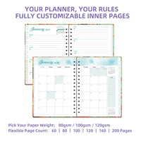 Carnet à spirales en cuir personnalisé A5 avec options de papier 80, 100, 120 g/m² et fermeture élastique pour une utilisation quotidienne au bureau