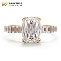 Bague personnalisée PROVENCE en or vintage 18 carats, bague de fiançailles avec diamant de laboratoire certifié IGI taille coussin, fabricant de bijoux chinois