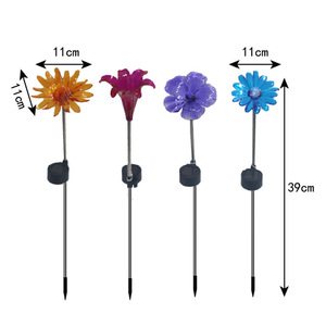 Lampes solaires de jardin 39 cm en forme de fleur LED étanches pour décorations extérieures de pelouse - Product Image 1