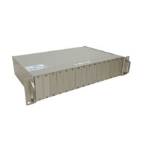 Châssis de rack TiNCAM 2U 19 pouces Châssis de convertisseur de média à fibre optique à 16 emplacements Émetteurs-récepteurs optiques enfichables Châssis de convertisseur de média de port