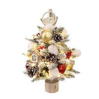 En gros, Mini sapin de Noël blanc en PVC de 60 cm, ensemble cadeau avec pendentifs pour arrangement DIY, pré-éclairé, pour maison, bureau, fenêtre, table, fabriqué en Chine