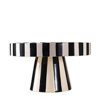 Plateau à fruits en céramique artisanale moderne, peint à la main, noir et blanc, style géométrique, fabriqué en Chine, emballage standard