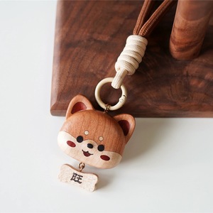 Llavero de madera Wangwang Shiba Inu con monedero, regalo portátil para jardines, oficinas y templos - Product Image 4