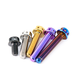 Vis hexagonale en acier inoxydable M6 à bride creuse modifiée pour moto, en titane brûlé - Product Image 2