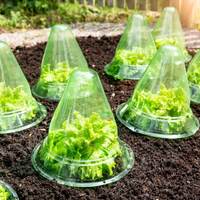Couvre-cloche de plante réutilisable protecteur de plante verte multifonctionnel dôme de cloche en plastique extérieur pour les plantes d'oiseaux givre escargots