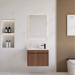 <span class=keywords><strong>Mobile</strong></span> da <span class=keywords><strong>Bagno</strong></span> Sospeso Curvo e Scanalato di Design Moderno Salvaspazio per Ambienti Piccoli - Product Image 3