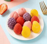 Mini glaces 3D multi-saveurs : délicieuse combinaison de fruits (citron, pomme, fraise, raisin) et chocolat