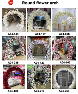 Arco de flores verdes personalizado suave con soporte de fondo de boda de flores blancas arco de arreglo Floral para decoración de eventos - Product Image 5