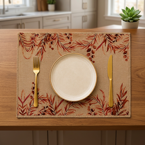 Set de table en lin imprimé de qualité supérieure avec motif de branche d'olivier botanique – Nappe de table florale rustique pour la salle à manger et la décoration intérieure - Product Image 4
