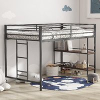 Lit superposé industriel double avec étagère métallique, construction robuste en métal, échelle facile à monter, chambre à coucher, ODM/OEM