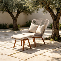 er moderne avec cadre en aluminium blanc pour restaurant et patio chaises sans accoudoirs pour l'extérieur en corde tissée rouge