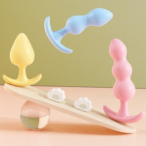 Juego de 3 Tapones Anales, Kit de Entrenamiento para Principiantes, Diferentes Tamaños, Juguete Sexual para Adultos, para Hombres, Mujeres y Parejas, Rosa, Amarillo, Azul - Product Image 1
