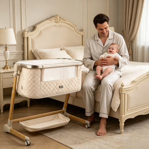 Cuna Eléctrica Plegable para Bebés, Cuna Mecedora Musical Junto a Mí, Cuna para Recién Nacidos, Cuna para Bebés - Product Image 1