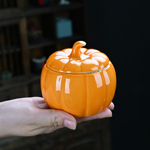 550ml hiện đại gốm bí ngô <span class=keywords><strong>Jar</strong></span> rỗng cho mùa thu trang trí nội thất nhà bếp Đảng thực phẩm lưu trữ sử dụng nhà - Product Image 1