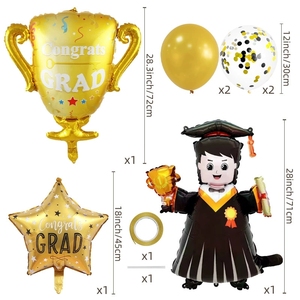 Set di Palloncini per Decorazioni Festa di Laurea - Palloncini in Foglio di Alluminio a Forma di Arco Colori Misti per Celebrazioni di Laurea - Product Image 3
