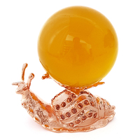 Support de boule de cristal en métal 3D en forme d'escargot, décoration de table, souvenir, cadeau, support pour sphère de cristal