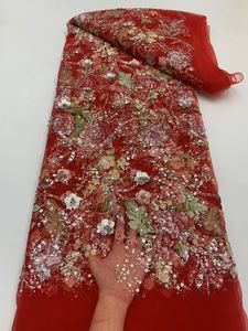 Tessuto in Pizzo Francese Ricamato con Perline, Elegante e di Alta Qualità, Stile Europeo e Americano, Ideale <span class=keywords><strong>per</strong></span> Matrimoni e Feste - Product Image 2