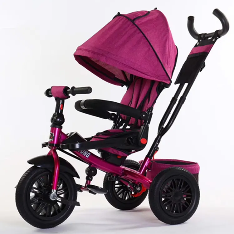 Chine pas cher bébé tricycle/nouveaux produits 2018 bébé tricycle avec poignée de parent/nouveau style little tikes 4 en 1 tricycle violet