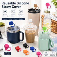 Cache-paille en silicone personnalisé avec logo, réutilisable, anti-poussière, pour accessoires de gobelets