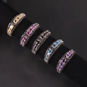 W0391 Abiding Fine Jewelry Popular Design Jewellery 925 Sterling Silver New Color Gemstone Wholesale Designer Finger Ring
