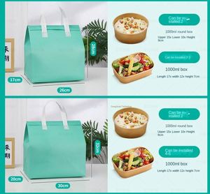Sac isotherme non tissé pour repas à emporter avec fermeture éclair, design pliable et portable - Product Image 2