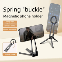 Trépied magnétique M40 Spring Catch pour téléphone, pliable en une seule pièce, support portable avec supports magnétiques double face, lumière d'appoint, utilisation portable/de bureau