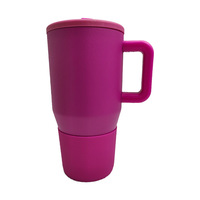 Nouvelle tasse Bingba de 20 oz du fabricant, avec poignée, en acier inoxydable 304, isotherme, avec paille, pour voiture, pour le commerce transfrontalier