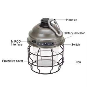 Lanterne LED vintage portable rechargeable, batterie 3600mAh, lampes de camping étanches, lampes de tente, lampes de jardin, lampes d'extérieur - Product Image 2