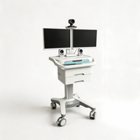 Chariot de télémédecine intégré, chariot médical mobile avec support de moniteur haute résolution pour les soins de santé à l'échelle mondiale
