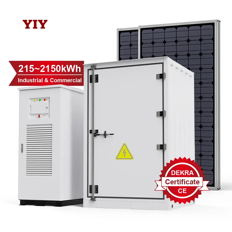Solar Power Station Industrial Commercial 100Kw 200Kw 215Kwh 1Mwh 2Mwh 2000Kwh Outdoor Cabinet Massive Energy Storage System