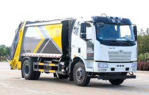 รถบรรทุกขยะอัดแบบมีล้อเลื่อน 4x2 ของจีน FAW ขนาด 9 ลูกบาศก์เมตร พร้อมเครื่องยนต์และปั๊ม จากโรงงานสุขาภิบาล - Product Image 2