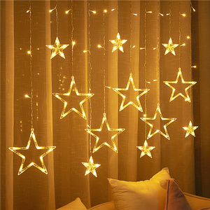 Eid Mubarak Ramadan décorations lune et étoile forme led rideau lumineux noël lumières décoratives avec prix usine - Product Image 6