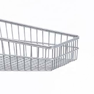 Tùy chỉnh kích thước kim loại hai <span class=keywords><strong>Tier</strong></span> Giỏ đôi siêu thị mua sắm Xe đẩy giỏ hàng - Product Image 3