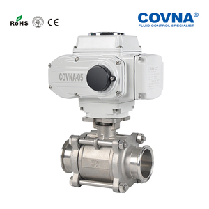 Vanne à boisseau sphérique motorisée COVNA DN40 1,5 pouce 3 pièces 1000 WOG 12V DC en acier inoxydable 316 avec actionneur électrique - Product Image 3