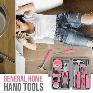 Ensemble d'outils de bricolage pour femmes, 42 pièces, à commande manuelle, OEM, avec étui souple - Outils en acier au carbone pour la maison et le bureau - Product Image 3