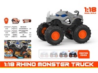 Camioneta Monstruo RC de Inercia 1:18, Camioneta Todoterreno de Plástico para Escalar, Juguetes de Animales, Camioneta Toro, Modelos de Vehículos de Fricción, Edades 5-13, Unisex