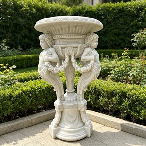 Macetero de mármol con figura de dama arrodillada, escultura europea de mujer, urna de piedra para decoración de jardín, patio o villa, 36-5 Timeless - Product Image 4