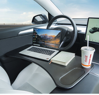 Plateau de siège de voiture - Table pliable pour volant de voiture, plateau alimentaire en carton pour voiture, plateau multifonction compatible avec Tesla Model 3 Y