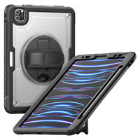 Étui robuste antichoc durable avec sangle de maintien rotative à 360 degrés pour tablette iPad Air 4 5 10.9 Pro 11 2018-2022