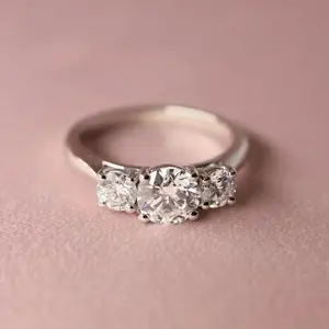 Anillos de joyería para mujer 14K oro real sólido 3 uds moissanite diamante VVS d color anillo de piedras preciosas de alta calidad para dama elegante