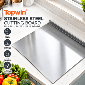 Grande planche à découper en acier inoxydable 304 en forme de L, de qualité alimentaire, pour la cuisine, la viande, les légumes et la pâtisserie - Product Image 1