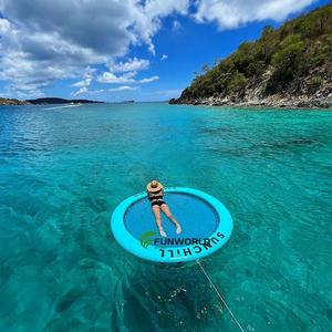 Hamaca de agua inflable de anillo flotante redondo Anillo flotante circular de 8 pies Almohadilla de Lago Adultos y perros para refrescarse en la playa Piscina Lago - Product Image 1