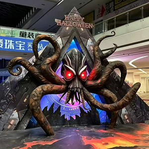 Escultura de Fibra de Vidrio Personalizada al por Mayor, Monstruo Gigante Cthulhu Octopus, Estatua Decorativa Meichuang para Centro Comercial - Product Image 1