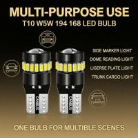 Ampoule LED CANBUS T10 W5W 194 168 avec 18 LED SMD 3014 et lentille, sans erreur, pour feux de position latéraux, plaque d'immatriculation et tableau de bord de voiture