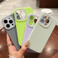 Coque de téléphone en TPU liquide fluorescente originale pour iPhone 16 14 13 15 17 Pro Max avec protection de l'objectif de l'appareil photo et finition mate