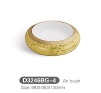 Vente en gros de sanitaires, lavabo en céramique couleur or pour salle de bain